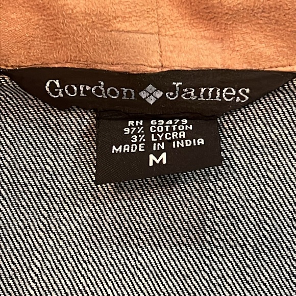 Gordon & James Blue Denim Western Jacket Studs Rhinestones Embroidered Medium - Picture 7 of 7